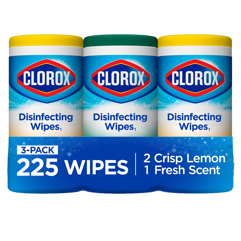 3 Pack Clorox Disinfecting Wipes, (225 Count Value Pack) Via Walmart