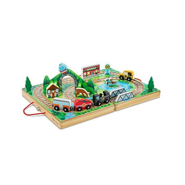 Melissa & Doug 17-Piece Wooden Take-Along Tabletop Railroad Via Amazon