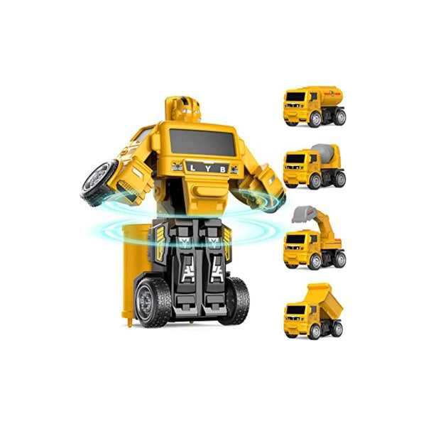 4-Pack Construction Transform Robot Kids Toy Trucks Via Amazon