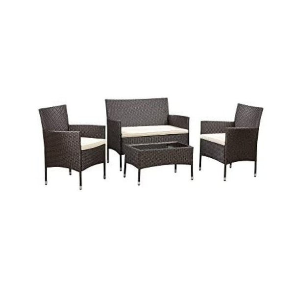 4 Outdoor Patio Garden Faux Wicker Rattan Chair Conversation Set with Cushion
Via Amazon