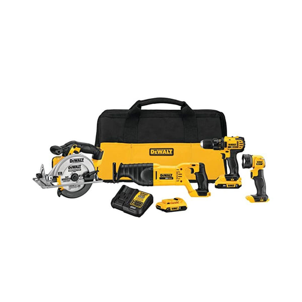 DEWALT 20V MAX Power Tool Combo Kit, 4-Tool Cordless Power Tool Set with 2 Batteries and Charger Via Amazon