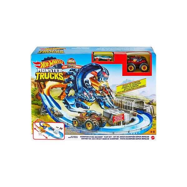 Hot Wheels Monster Trucks Scorpion Raceway Boosted Set Via Amazon