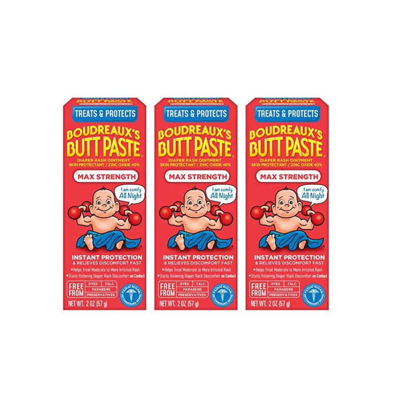 3-Pack Boudreaux's Butt Paste Maximum Strength Diaper Rash Cream Via Amazon