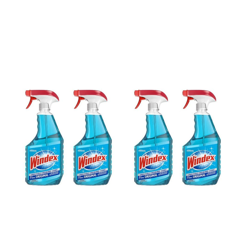 4 Bottles Of Windex Glass and Window Cleaner Spray Bottle