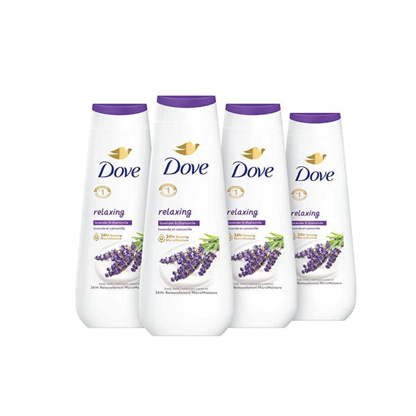4-Pk Dove Body Wash Relaxing Lavender Oil & Chamomile, 20 Oz Bottles