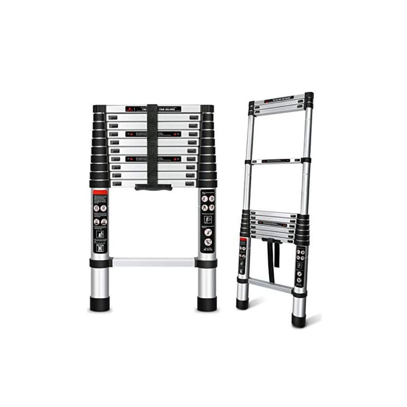 10.5 FT, Collapsible Extension Ladder, 330lbs Capacity Via Amazon