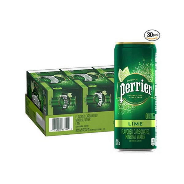 30-Count Perrier Lime Flavored Sparkling Water, 8.45 Fl Oz Slim Cans Via Amazon