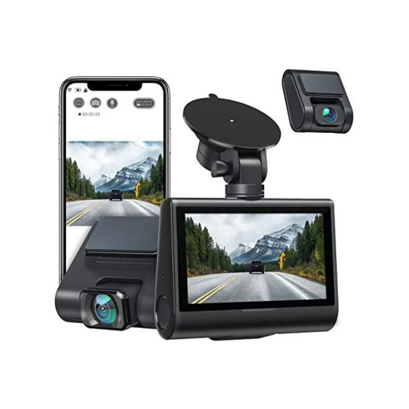Touch Screen Dual Dash Cam with WiFi GPS Via Amazon