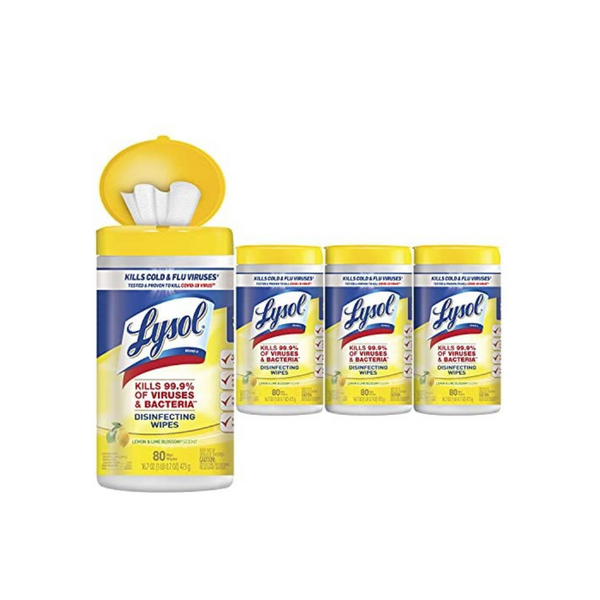 4-Pack Lysol Disinfectant Wipes Via Amazon