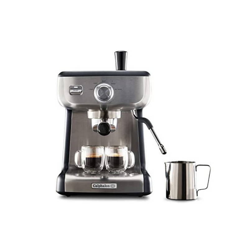 Calphalon Espresso Machine with Tamper, Milk Frothing Pitcher, and Steam Wand Via Amazon