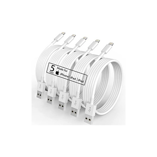 5 Pack (6FT) iPhone Charger, Lightning Cable Via Amazon