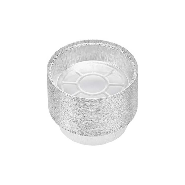 50-Pack AmazonCommercial Take-Out Containers, 8" Round Aluminum Foil Via Amazon