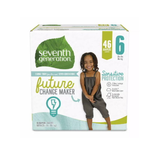 Seventh Generation Baby Diapers  Size 6 Via Amazon