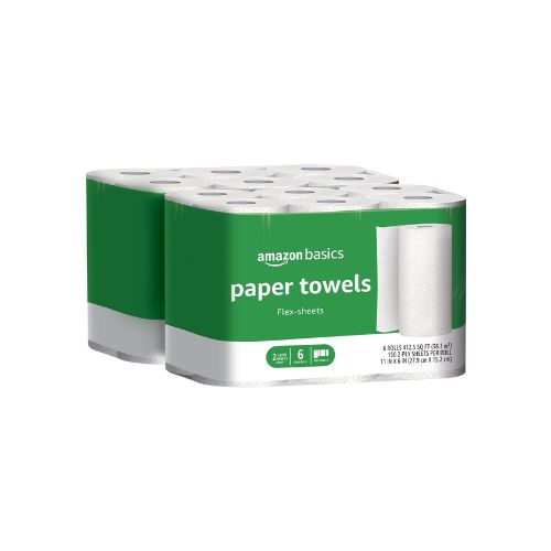 48 Value (144 Regular) Rolls Of Amazon Basics 2 Ply Paper Towels Flex-Sheets Via Amazon