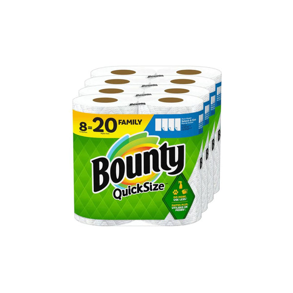 8 Family Rolls = 20 Regular Rolls Of Bounty Quick Size Paper Towels