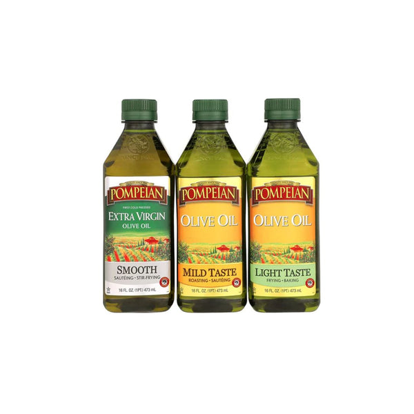 3 Bottles Of Pompeian Olive Oil Variety Pack