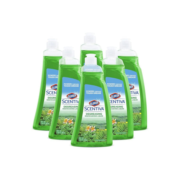 6 Bottles of Clorox Scentiva Dishwashing Liquid Soap