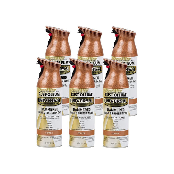 6 Cans of Rust-Oleum Universal All Surface Hammered Spray Paint (12 oz Cans)
