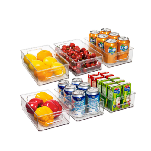 6 Pack Clear Stackable Organizer Bins Via Amazon